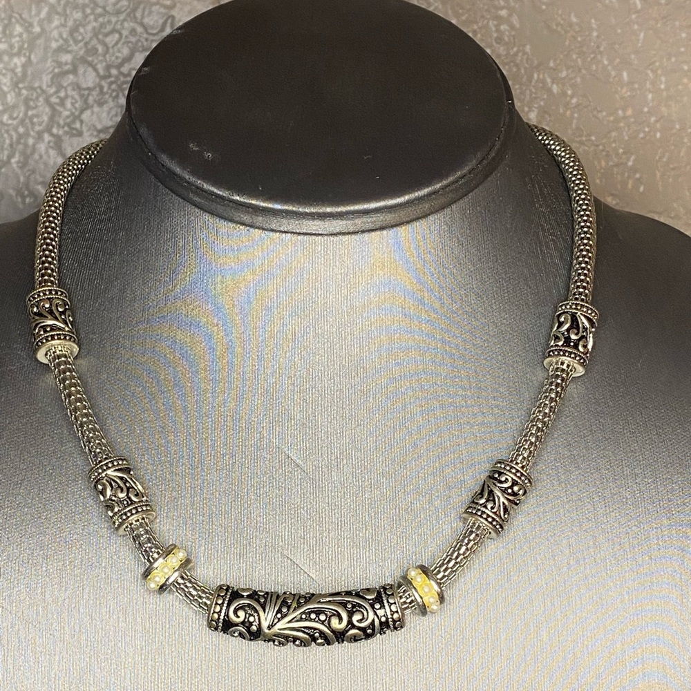 Bali-style Silvertone Necklace